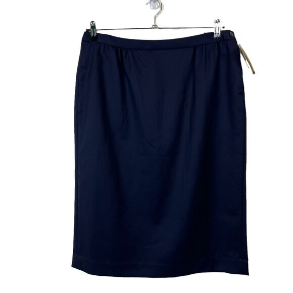 Pendleton Wool Skirt Vintage 80’s Women’s Midi Virgin Lined Navy Blue 16W USA